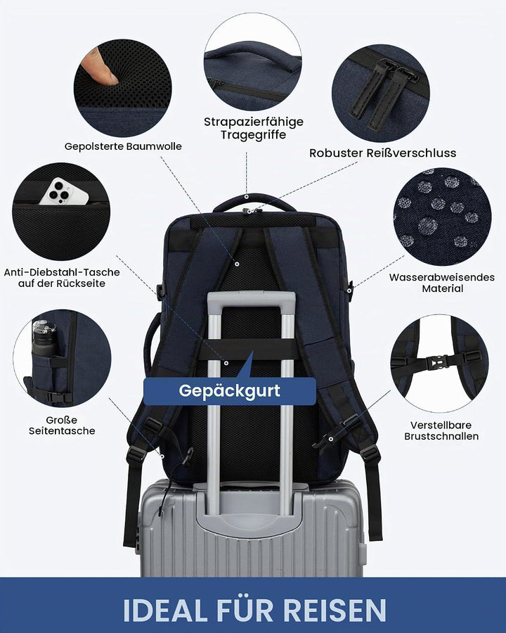 LOVEVOOK 45L Reiserucksack Handgepäck Flugzeug Gross, 18 Zoll Laptop Rucksack Travel Backpack Carry