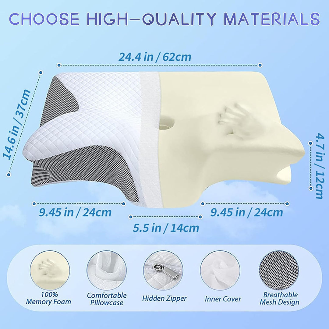 Pillow Daddy Schlafkissen, Kissen für Nackenschmerzen Memory Foam Nackenkissen, Ergonomisches Anti S