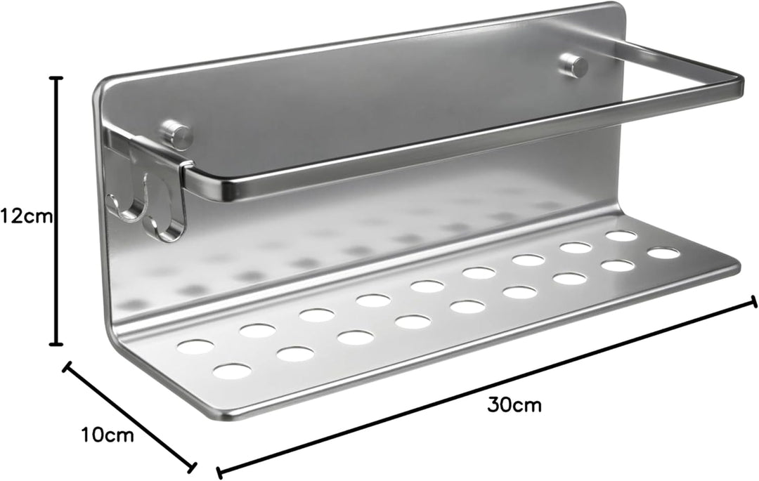 TATAY Duschablage Ohne Bohren Rechteckig Aluminium | Mit Schrauben und Quick Fix Befestigungssystem
