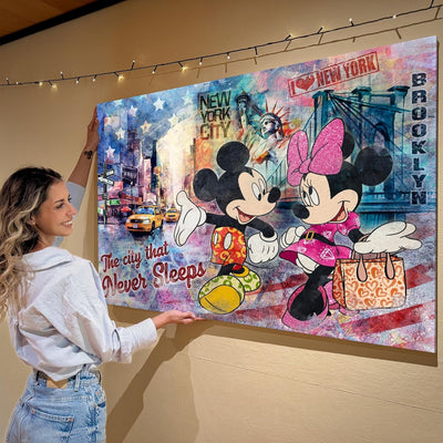 Artmazing | Mickey und Minnie Maus Bild | Mickey Maus Bild | Coole Wandbilder Wohnzimmer | Bild Minn