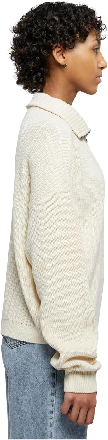 Urban Classics Damen Ladies Oversized Knit Troyer XL Sand, XL Sand
