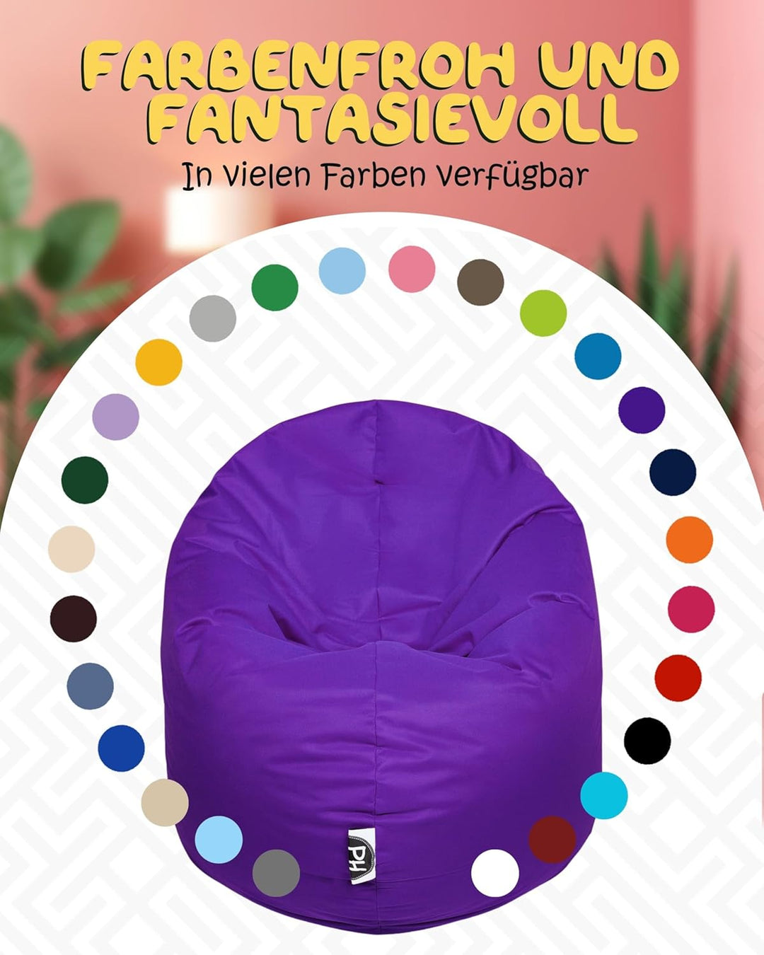PATCH HOME Sitzsack 2 in 1 Sitzkissen Bodenkissen für Erwachsene &amp; Kinder - Gaming mit Füllung Kisse