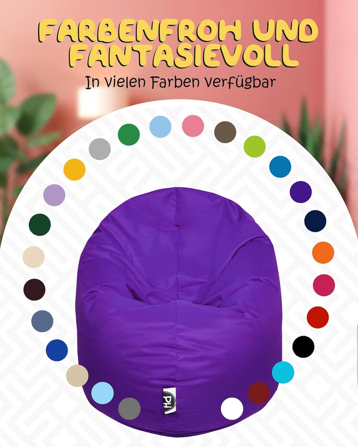 PATCH HOME Sitzsack 2 in 1 Sitzkissen Bodenkissen für Erwachsene &amp; Kinder - Gaming mit Füllung Kisse