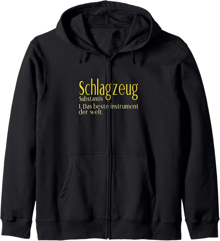 Schlagzeug Substantiv Schlagzeugspieler Drummer Drumsticks Kapuzenjacke
