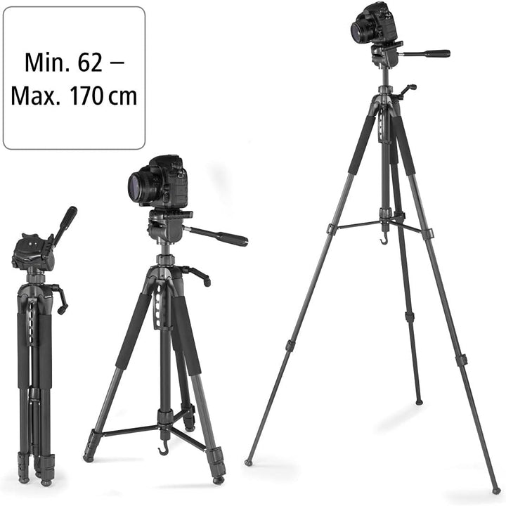 Hama Stativ Kamera "Action 170 3D" (Tripod mit 62-170cm Höhe, Fotostativ inkl. Handy-Halterung und T