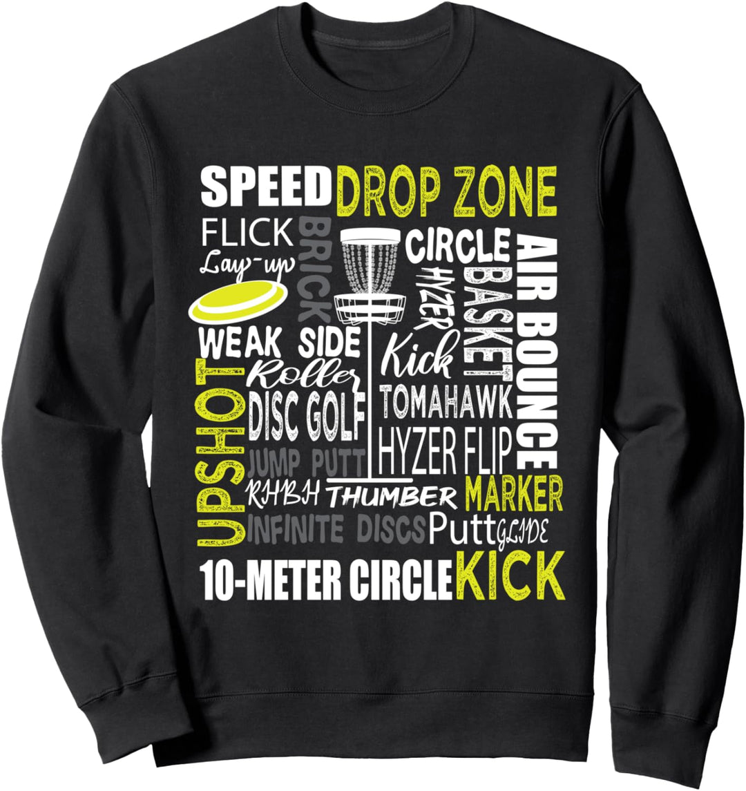 Disc Golf Funny Cool Termes Word Design Team Player Sweatshirt