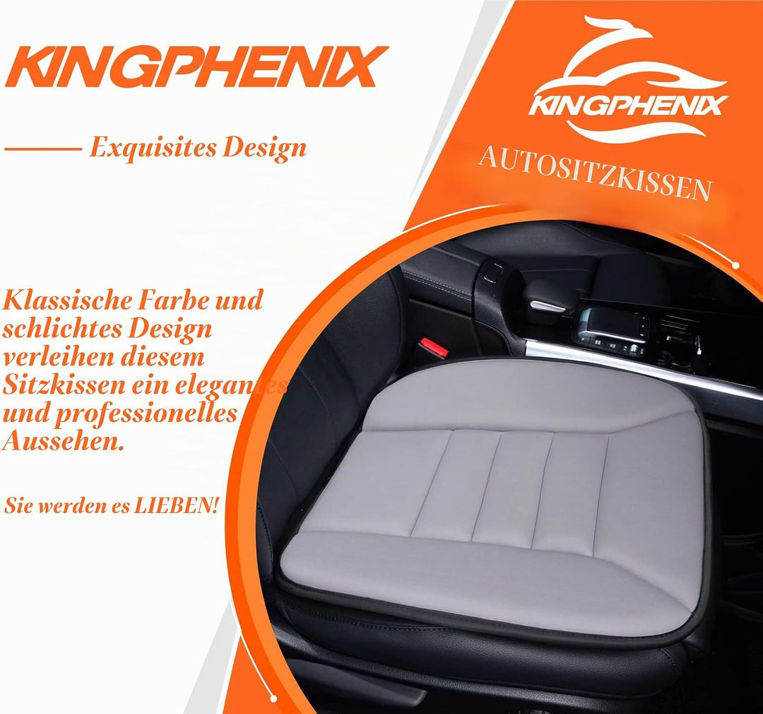 kingphenix Auto Sitzkissen mit 3,0 cm Komfort Memory Foam Sitzkissen für Auto und Bürostuhl - Hellgr