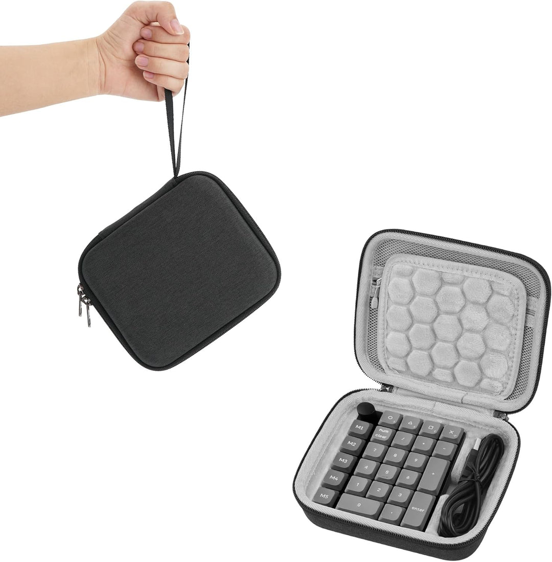 GEEKRIA Hartschalen-Tragetasche, kompatibel mit Keychron K0 Max, tragbare Nummernblock-Tasche (Dunke