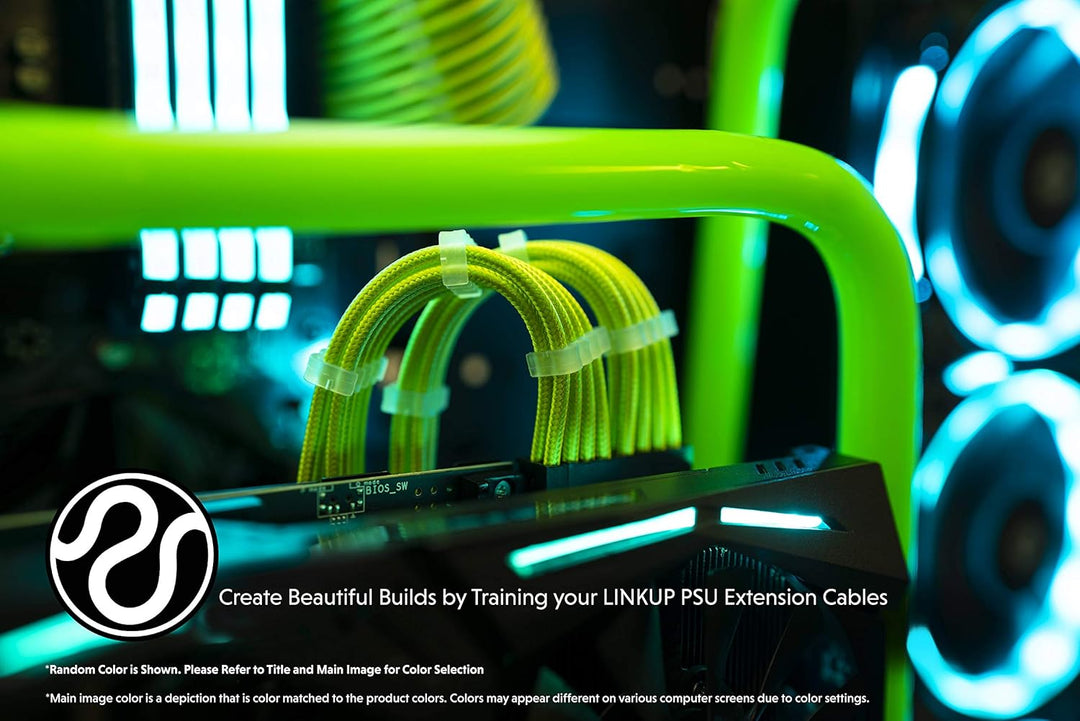 LINKUP - 50cm Superweiche und Flexible Netzteilkabel mit Verlängerungshülsen Custom Mod GPU PC Geflo