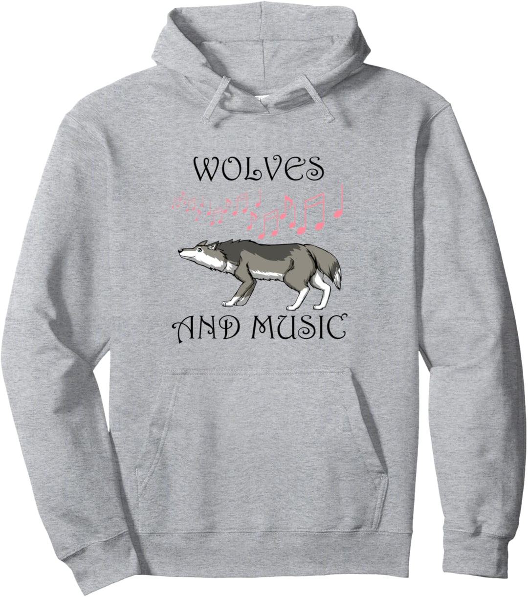 Lustige Sprüche Wölfe und Musik Noten Musiker Pullover Hoodie