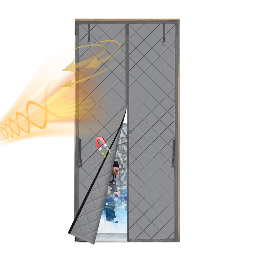 Magnetischer thermisch isolierter Türvorhang, verdickt, 210D Oxford, winddicht, thermische Türabdeck