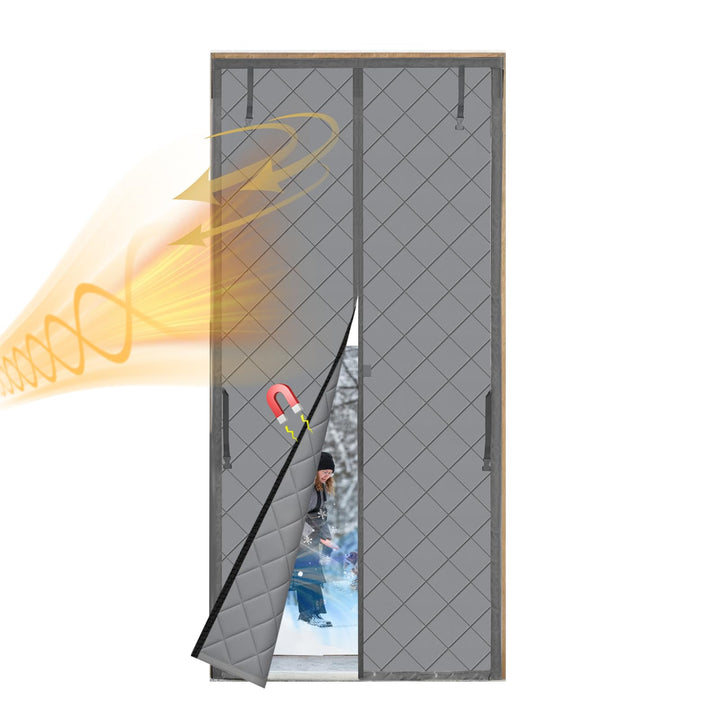 Magnetischer thermisch isolierter Türvorhang, verdickt, 210D Oxford, winddicht, thermische Türabdeck