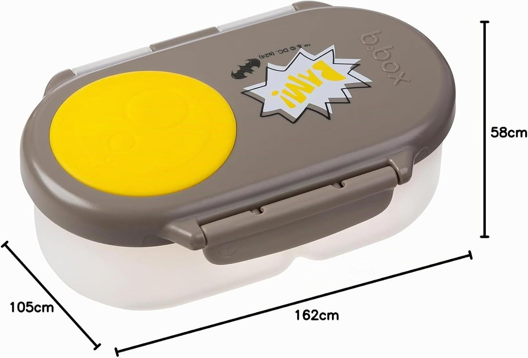 b.box Batman Snackbox | Mini Bento-Brotdose mit 2 auslaufsicheren Fächern | Ideal für Kleinkinder, K