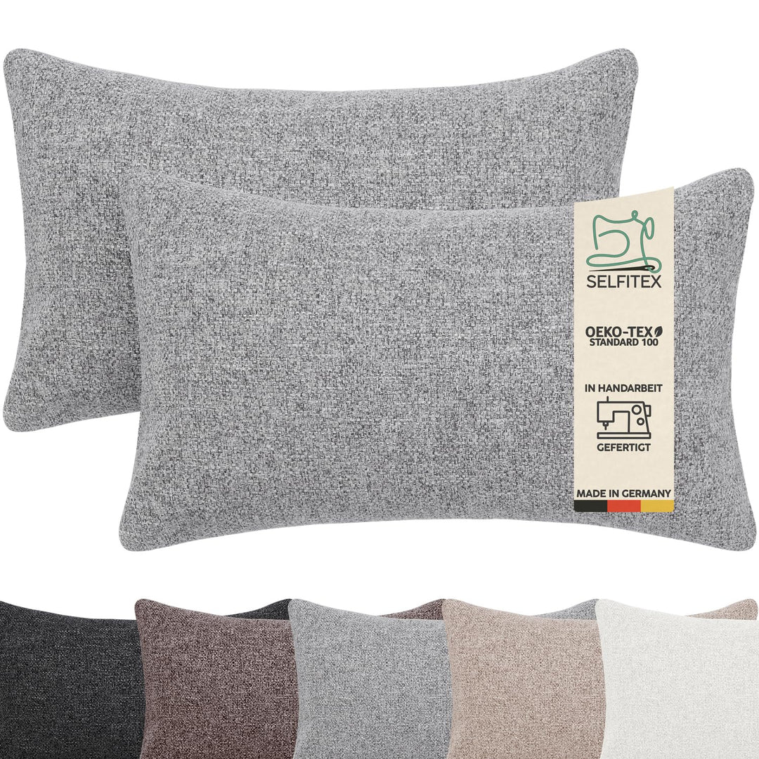 Selfitex 2er Set 30x50 cm, Sofakissen mit Füllung und Bezug, Dekokissen, Kopfkissen mit weicher Kiss