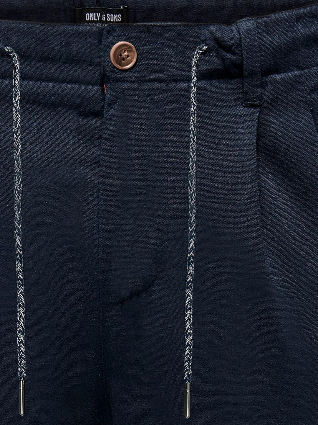 PIECES Herren Onsleo Crop Linen Mix 0048 Pant 31W / 34L Dark Navy, 31W / 34L Dark Navy