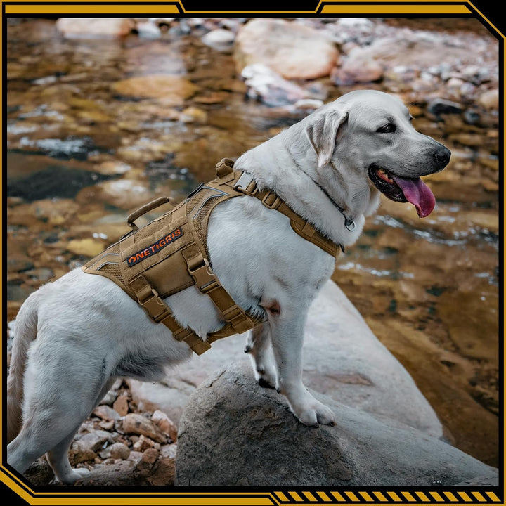 OneTigris Hundegeschirr, AIRE Armor Mesh Einstellbar Sicherheitsgeschirr mit 2 Griffe und 3 D-Ringen