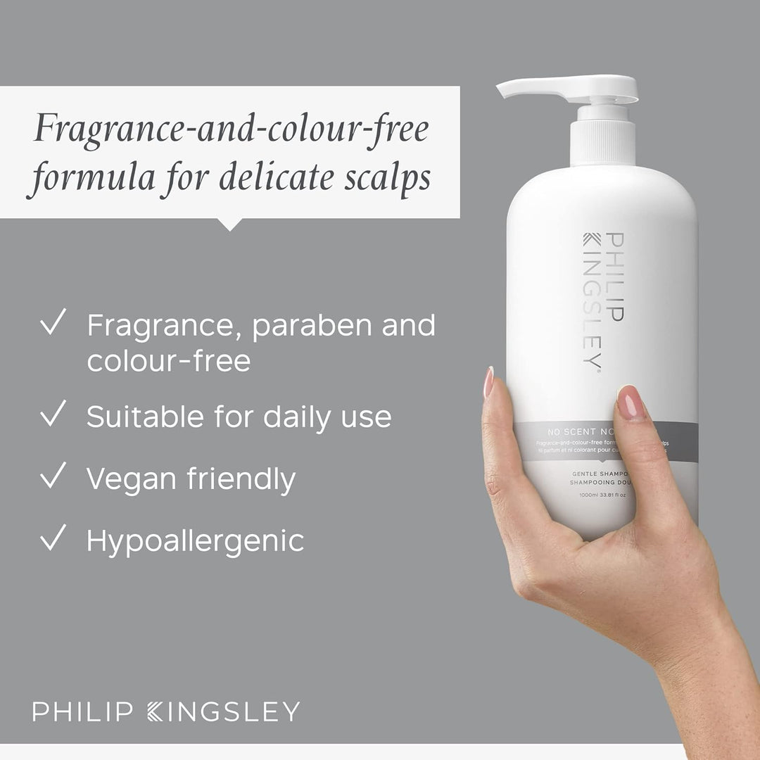 Philip Kingsley No Scent No Color Shampoo für empfindliche, zarte Kopfhaut, tägliche Anwendung, sanf