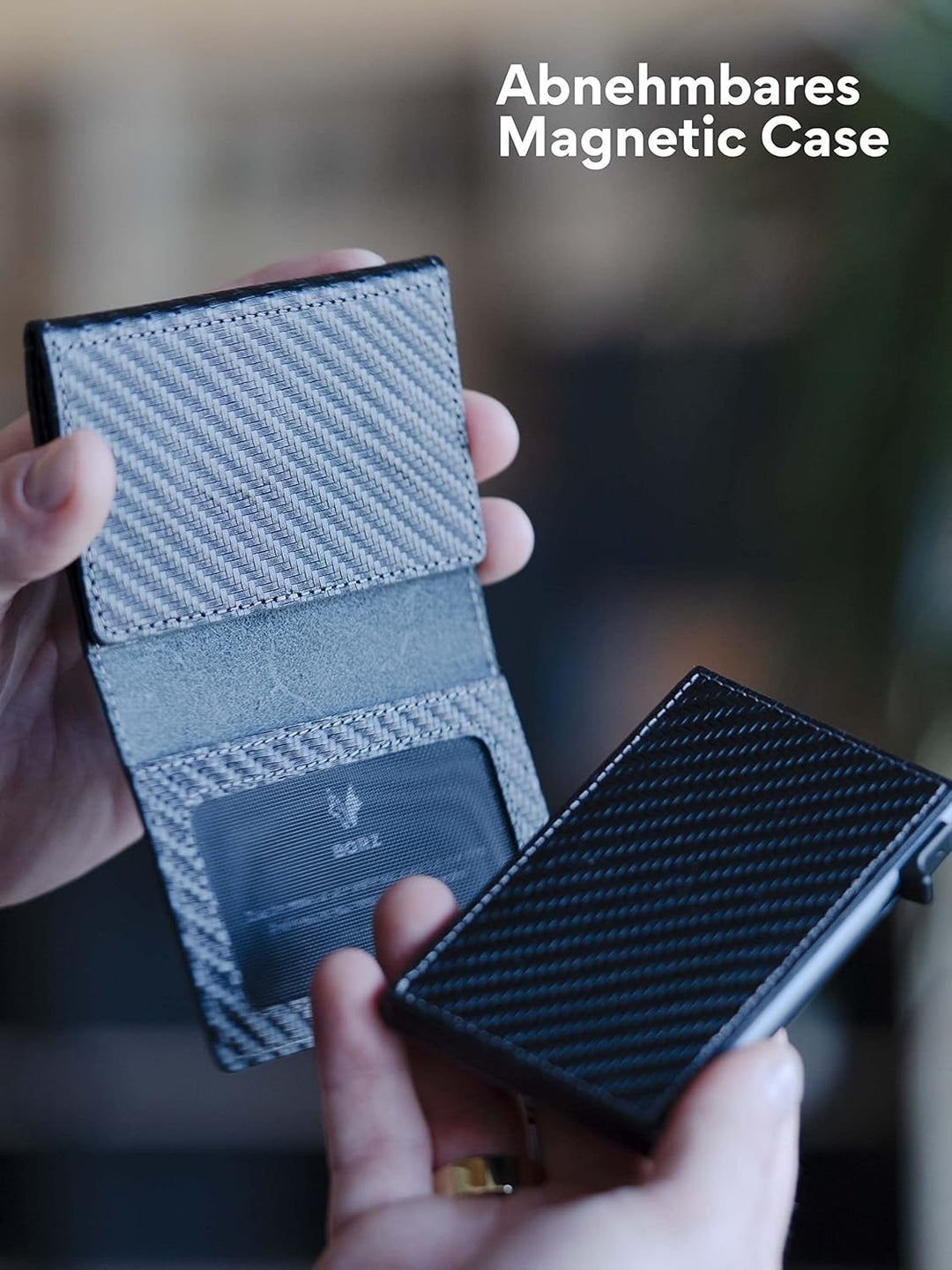 BORZ Prime ® Slim Wallet mit Münzfach AirTag kompatibel I Kartenetui mit RFID Schutz I Mini Geldbörs