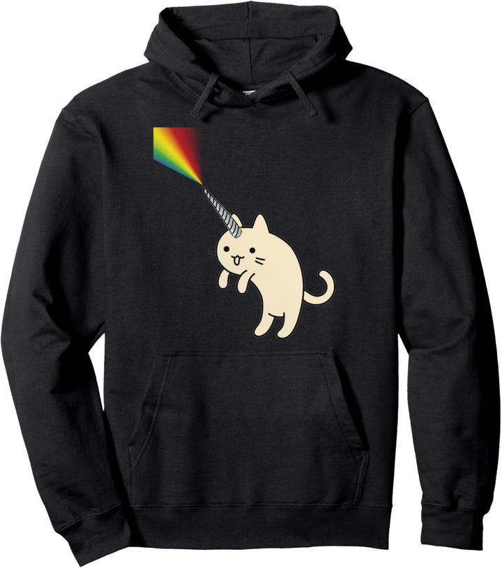 Kitty Einhorn Rainbow - New Pouncing Caticorn Pullover Hoodie