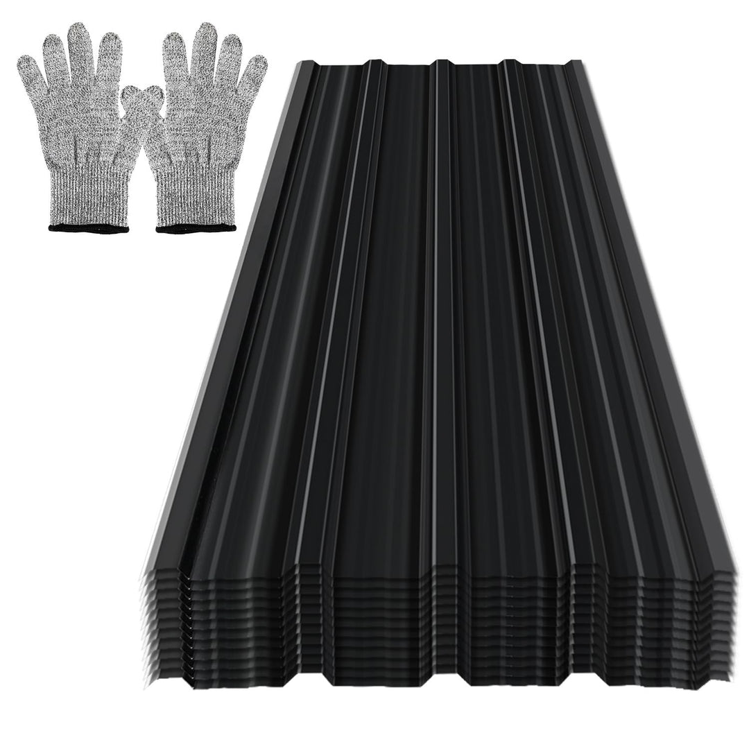 12X Trapezblech 129×46cm – 7m²,Wellblechplatten für Dach 0,25mm, Verzinktes Stahl Profilblech für Ge