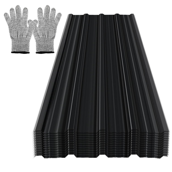 12X Trapezblech 129×46cm – 7m²,Wellblechplatten für Dach 0,25mm, Verzinktes Stahl Profilblech für Ge