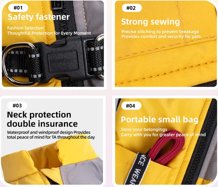 Hundemantel Winter Hundejacke Haustier Skifahren Kostüm Wasserdicht & Winddicht,Ärmellose Baumwolle