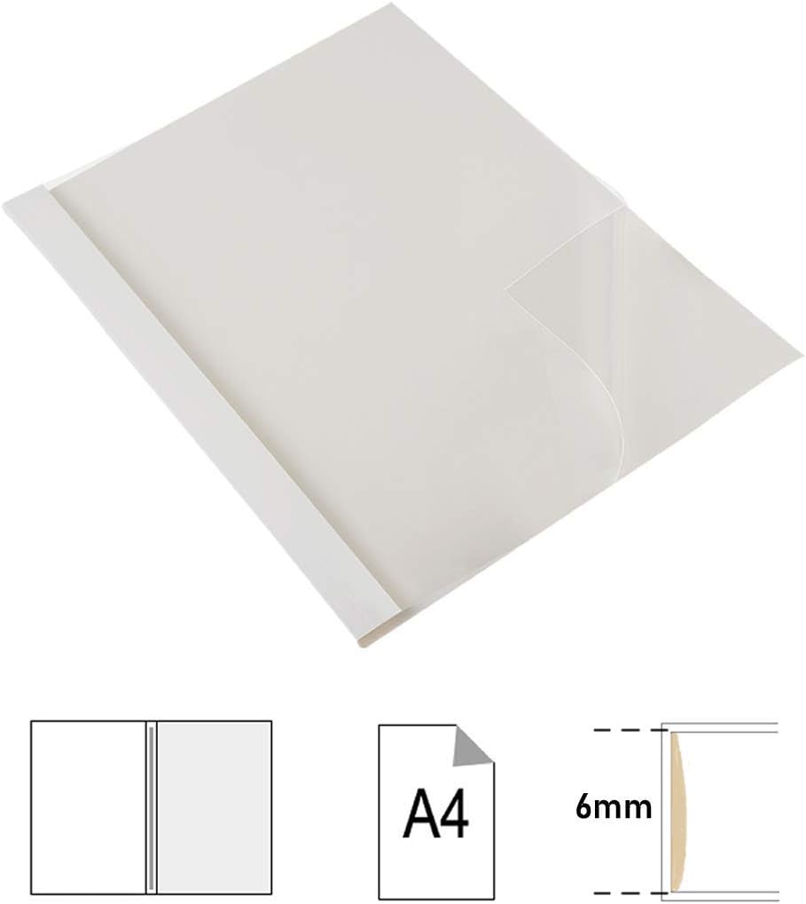 TUKA-i-AKUT [ 100x A4 6mm ] Thermobindemappen A4, Rückenbreite 6 mm, 100 Stück Thermo-Bindemappe für