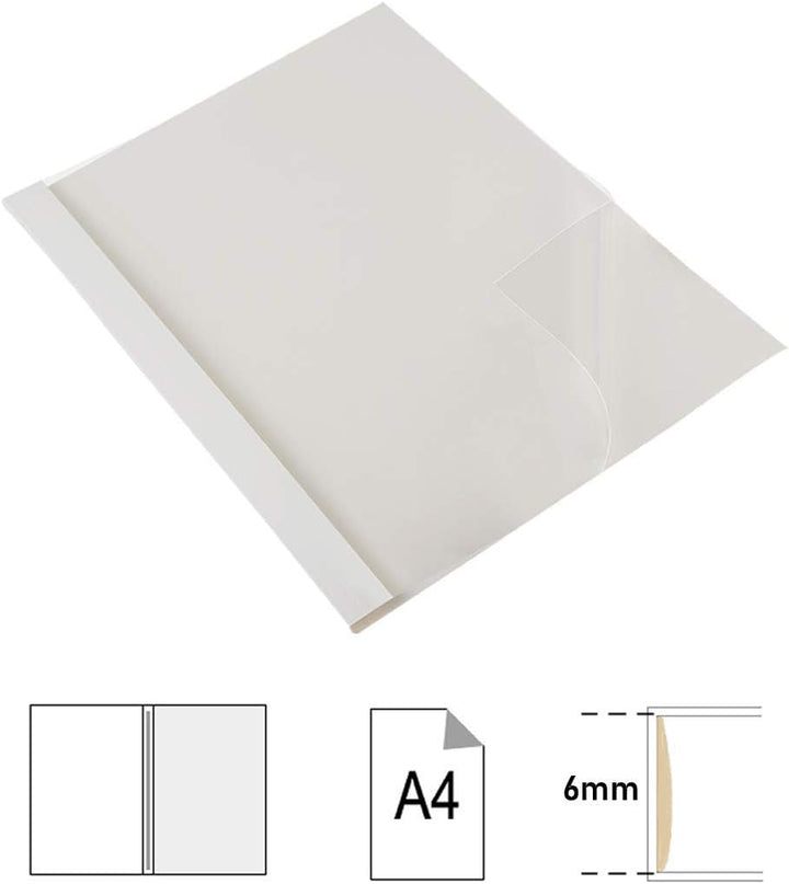 TUKA-i-AKUT [ 100x A4 6mm ] Thermobindemappen A4, Rückenbreite 6 mm, 100 Stück Thermo-Bindemappe für