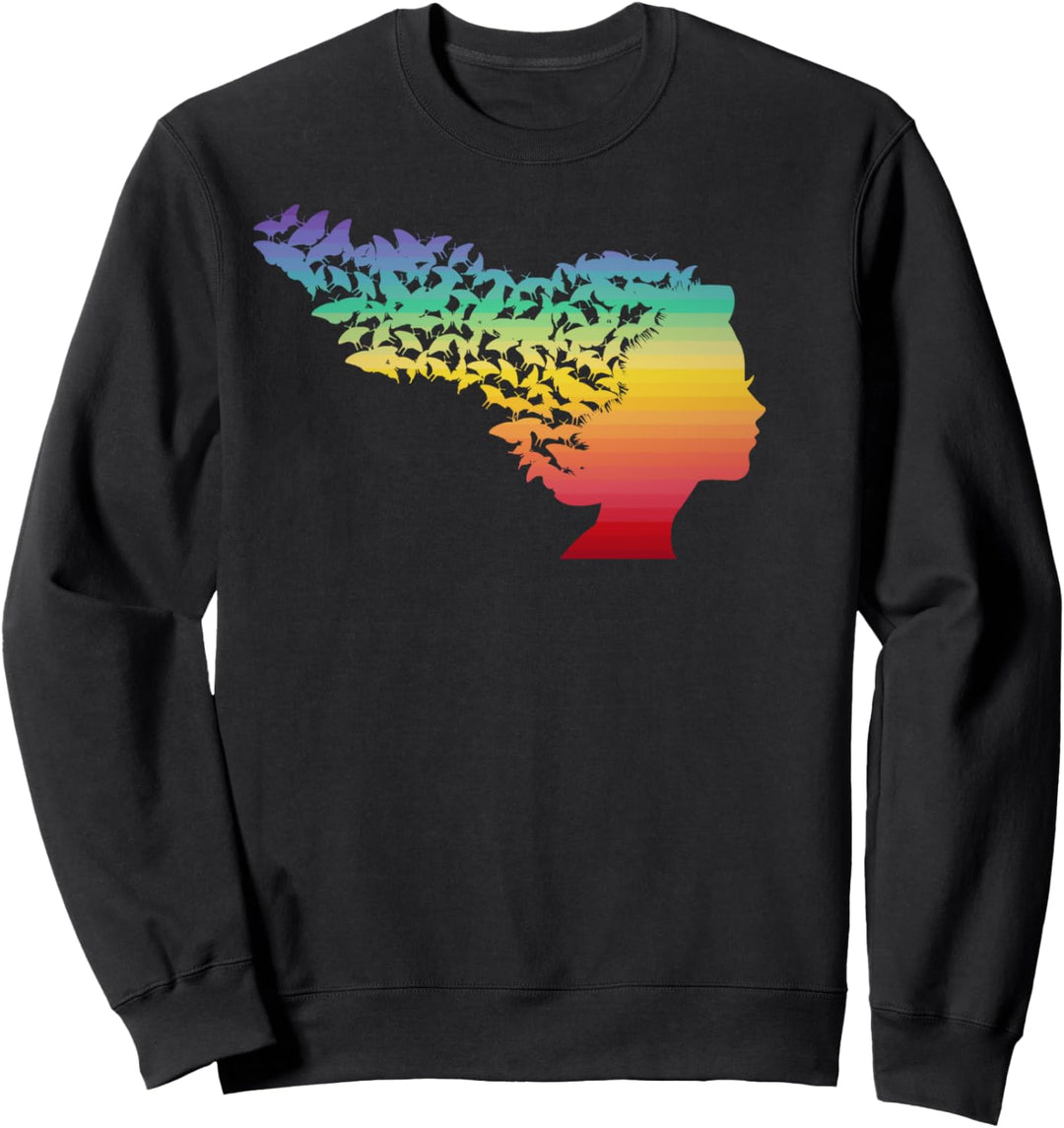 Frauen Schmetterlingsgeist auftauchen Sweatshirt