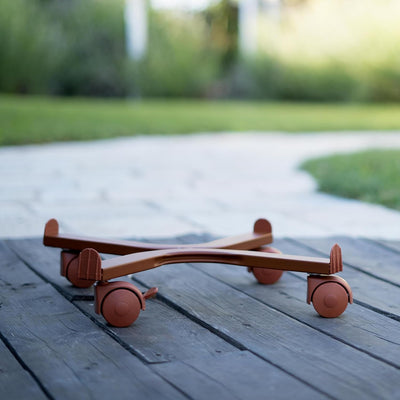 Tecnokit: Runder Rollwagen für Pflanzen und Blumen, 50 cm; verstellbare Dübel, leicht zu bewegen, 4