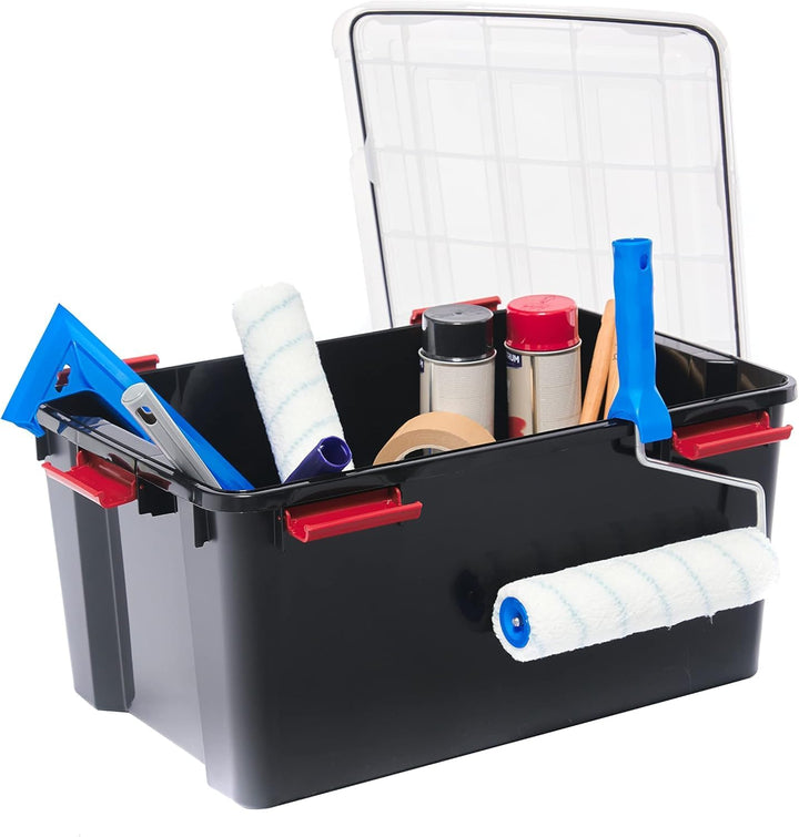 Iris Ohyama, Wasserdichte Aufbewahrungsboxen aus Kunststoff mit 50-Liter-Deckel, 4er-Set, BPA-frei,