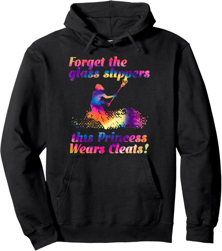 Girls Lacrosse Hippie Tie Dye Colorful Rainbow Design Gift Pullover Hoodie