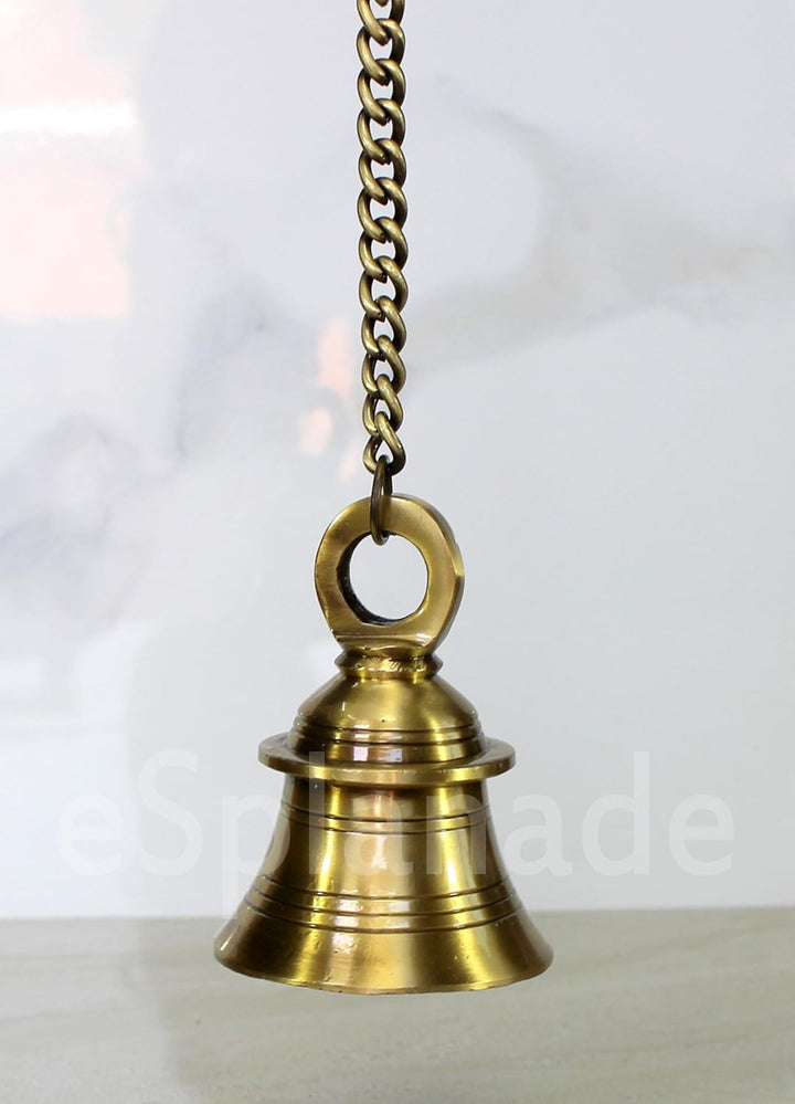 eSplanade - Glocke aus Messing mit Kette | Messing zum Aufhängen Bell | Wohnkultur | Tür Dekor | Räu