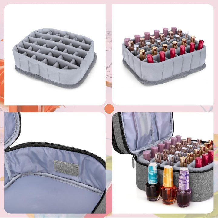 Luxja Aufbewahrungsbox für Nagellack, Organizer, Aufbewahrung für Nagellack, Grau