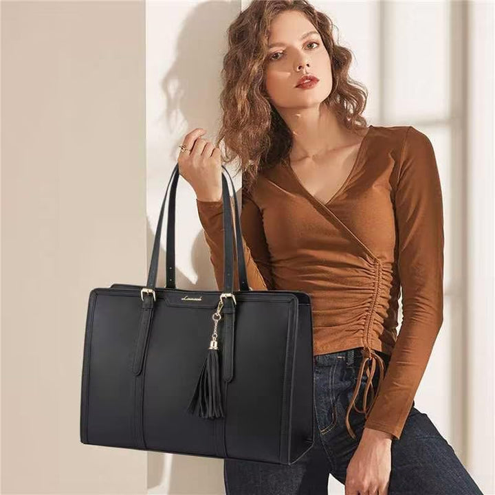 LOVEVOOK Laptoptasche 17 Zoll Handtasche Damen Umhängetasche Leder Tote Bag Women Shoulder Crossbody