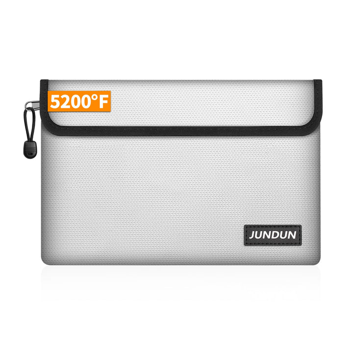 JUNDUN Feuerfeste Dokumententasche (27x17cm, 5200°F), Feuerfeste Geldtasche | 8-Lagig Verdickte Wass