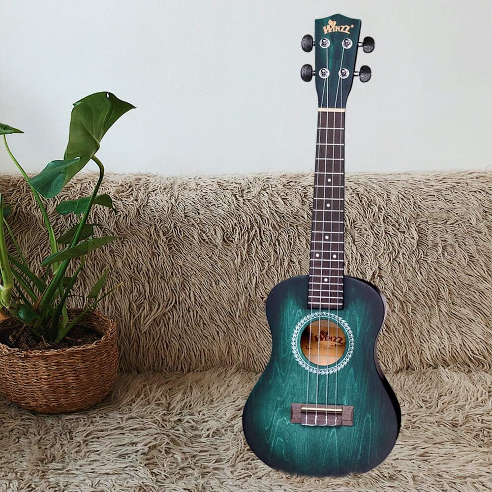 Winzz 23" Ukulele Konzert Anfänger Set Kinderm Erwachsene, Einzigartiges Farbdesign, mit Tasche, Sti