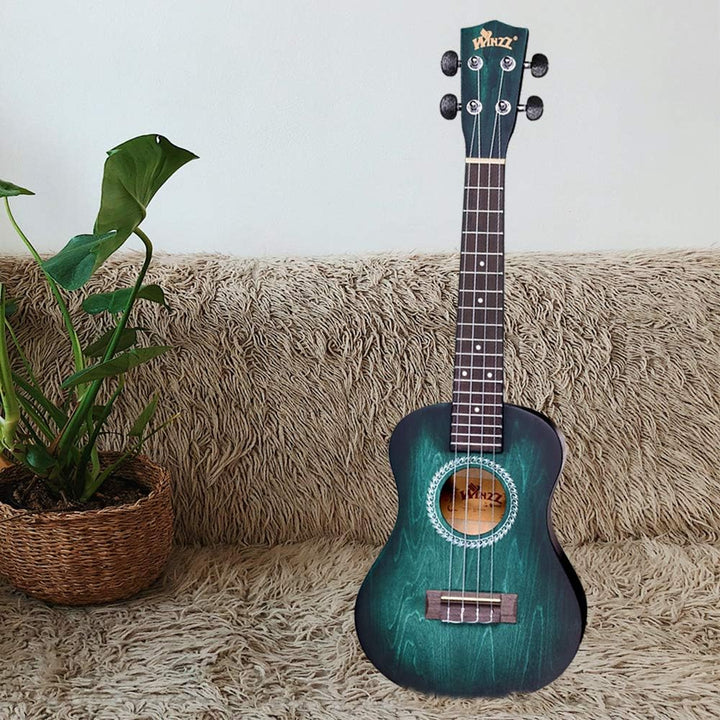 Winzz 23" Ukulele Konzert Anfänger Set Kinderm Erwachsene, Einzigartiges Farbdesign, mit Tasche, Sti