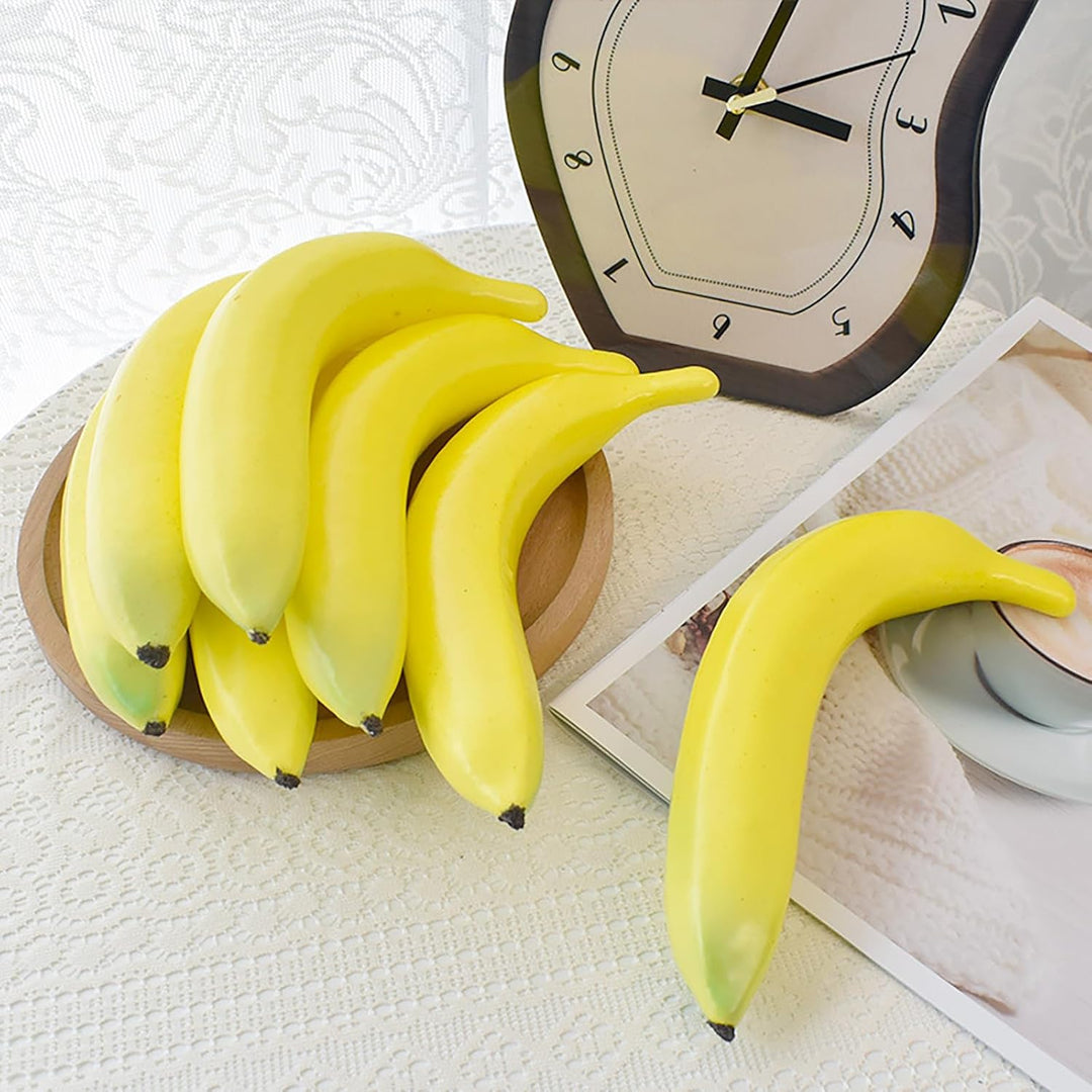 10PCS Künstliche Bananen,Banane Realistische Früchte Künstliche Lebensechte Banane Deko Gefälschte F