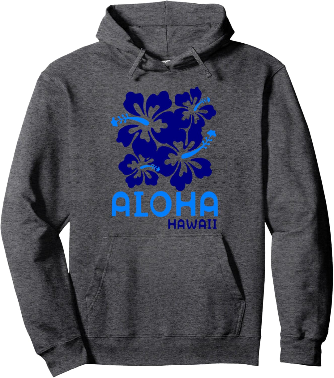 Aloha Hawaii Blue Hibiscus Pullover Hoodie