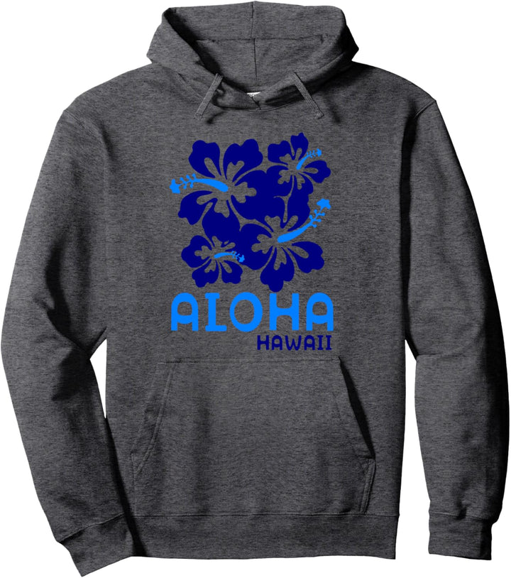 Aloha Hawaii Blue Hibiscus Pullover Hoodie