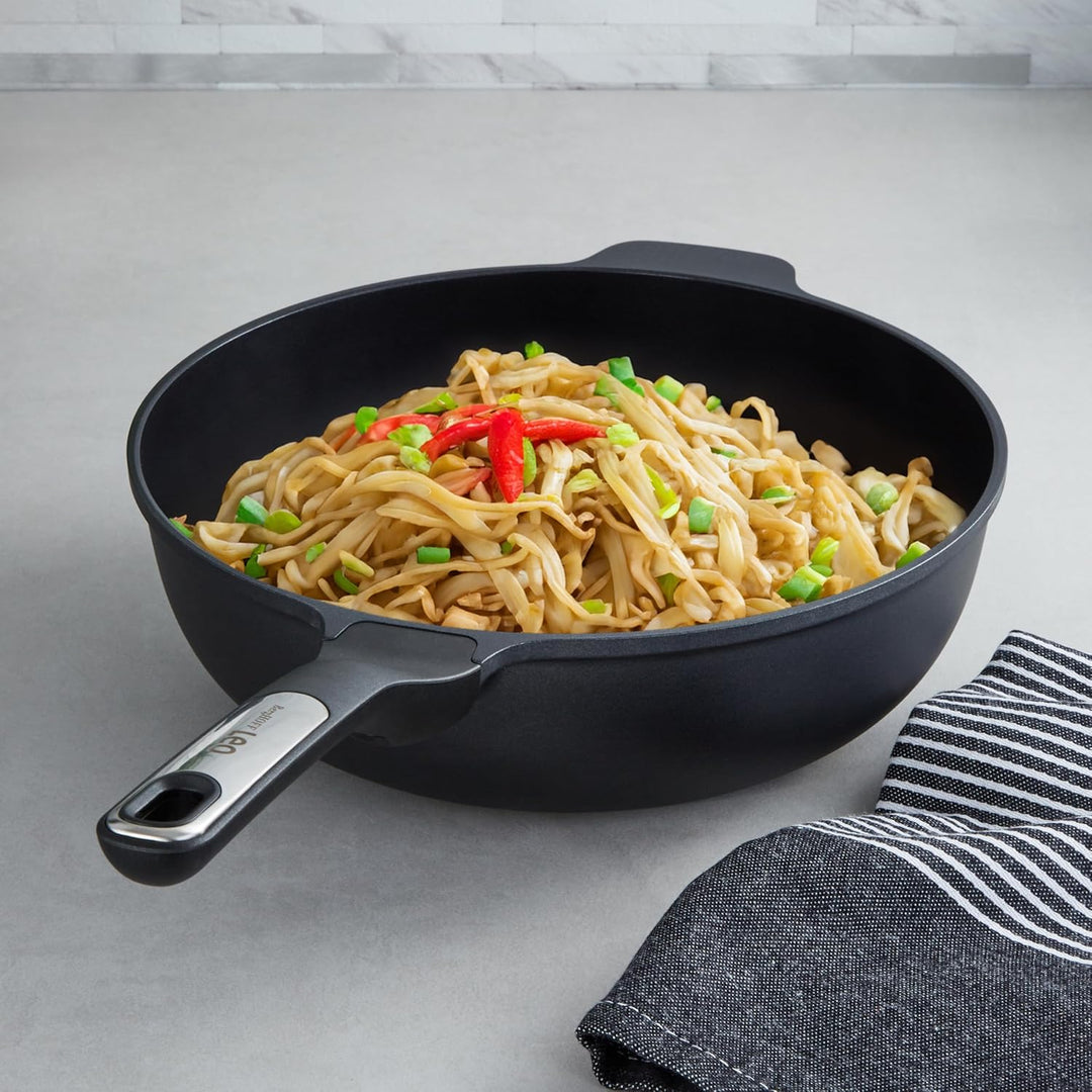 BergHOFF Leo Wok mit Deckel 28cm - Wokpfanne induktion - Wok non Stick - Asia pfanne für alle Herdar