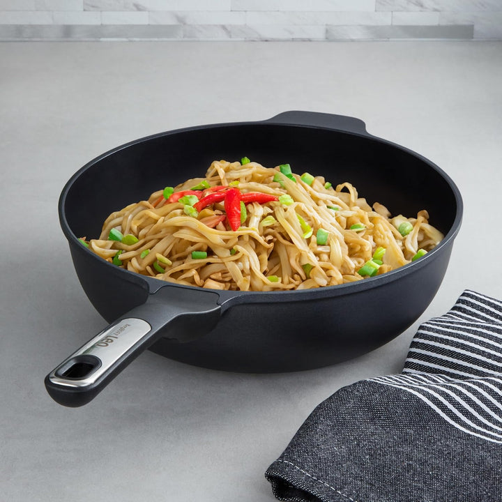 BergHOFF Leo Wok mit Deckel 28cm - Wokpfanne induktion - Wok non Stick - Asia pfanne für alle Herdar