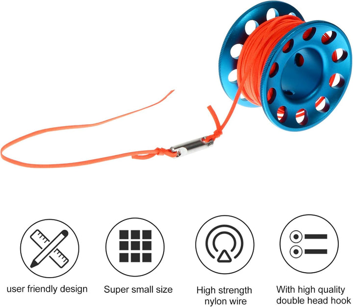 BESPORTBLE 1 Set von Scuba Tauchen Spool Höhle Tauchen Finger Spool Schnorcheln Spool Reel Blau, Bla