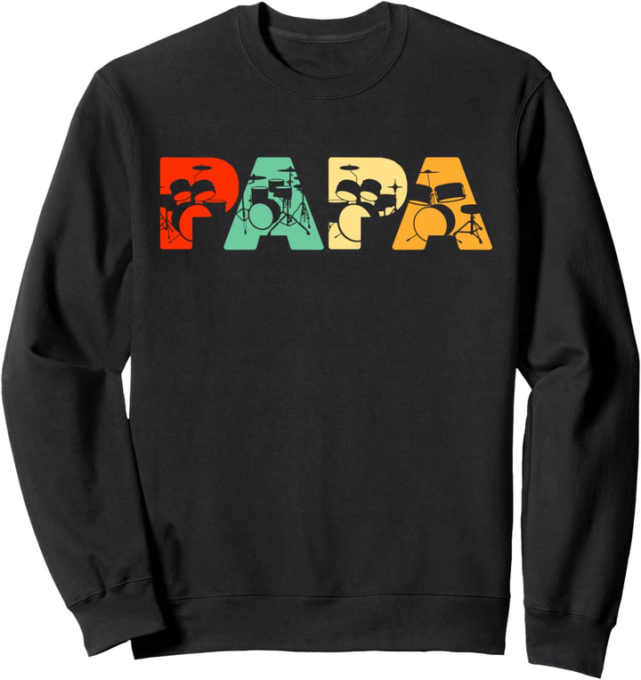Schlagzeuger Papa, Retro Papa Trommeln Geschenk Sweatshirt