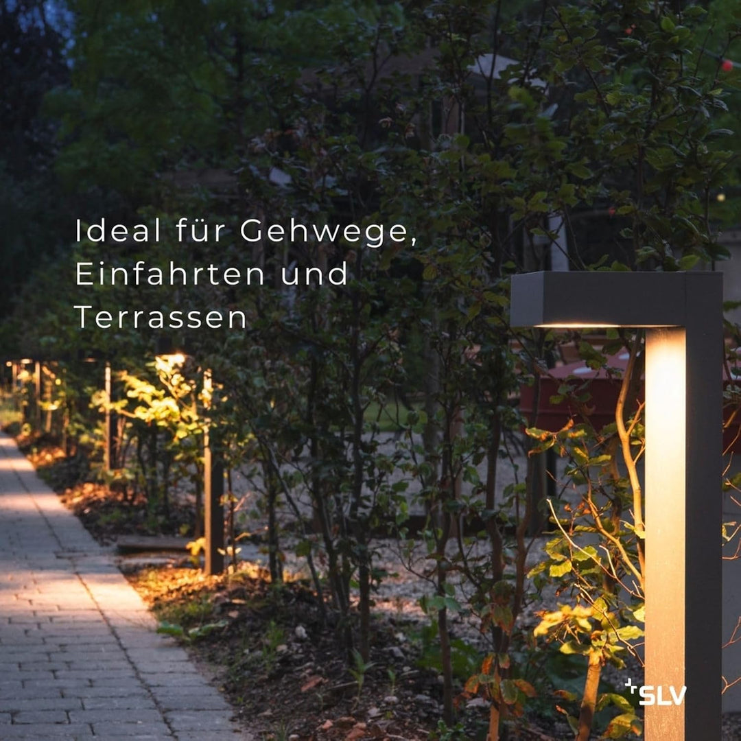 SLV QUADRASYL | Design Aussen-Standleuchte, Aussenbeleuchtung, Outdoor LED Wege-Leuchte, Weg-Beleuch