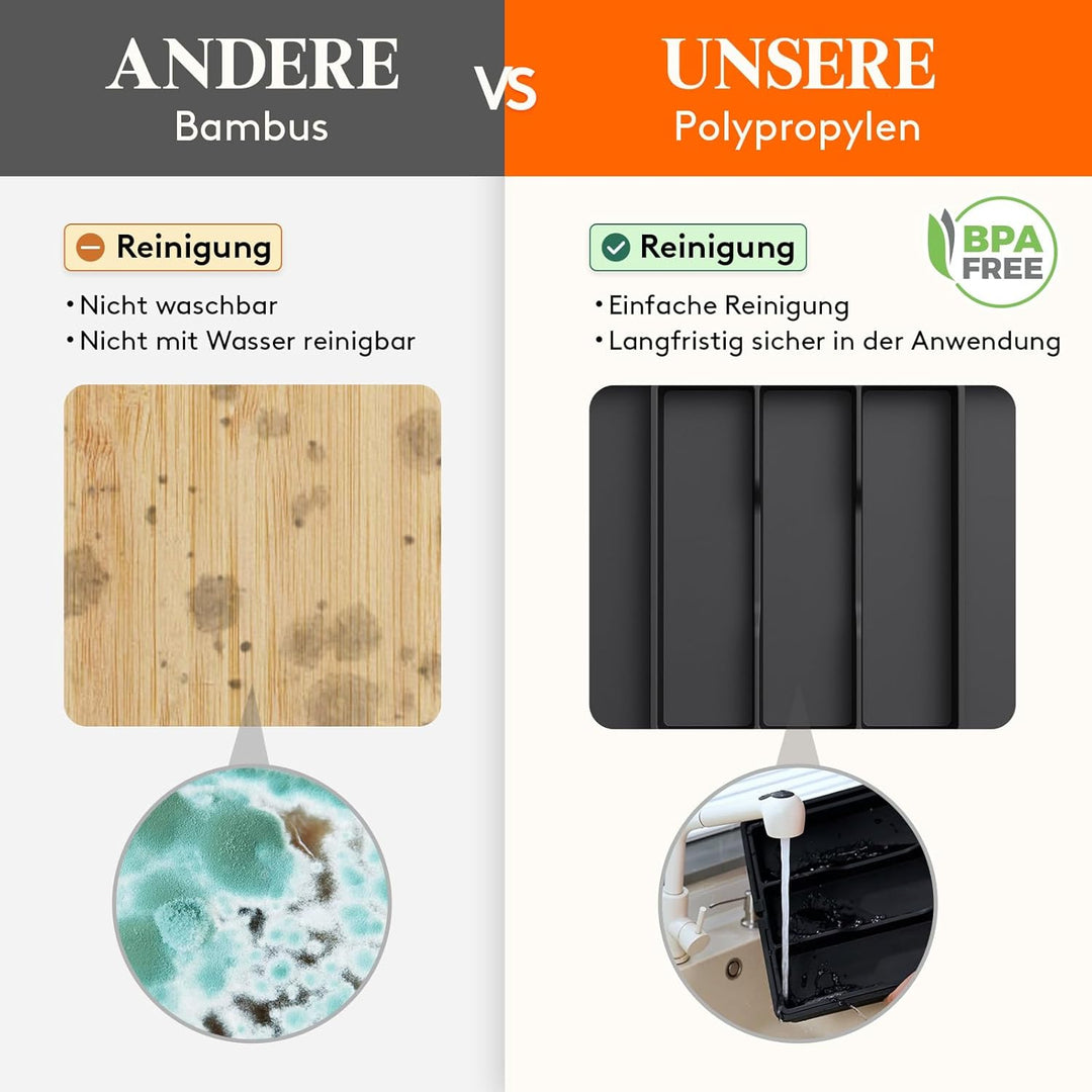Lifewit Besteckkasten für Schubladen, erweiterbarer grosser Besteckkasten für die Küche, verstellbar