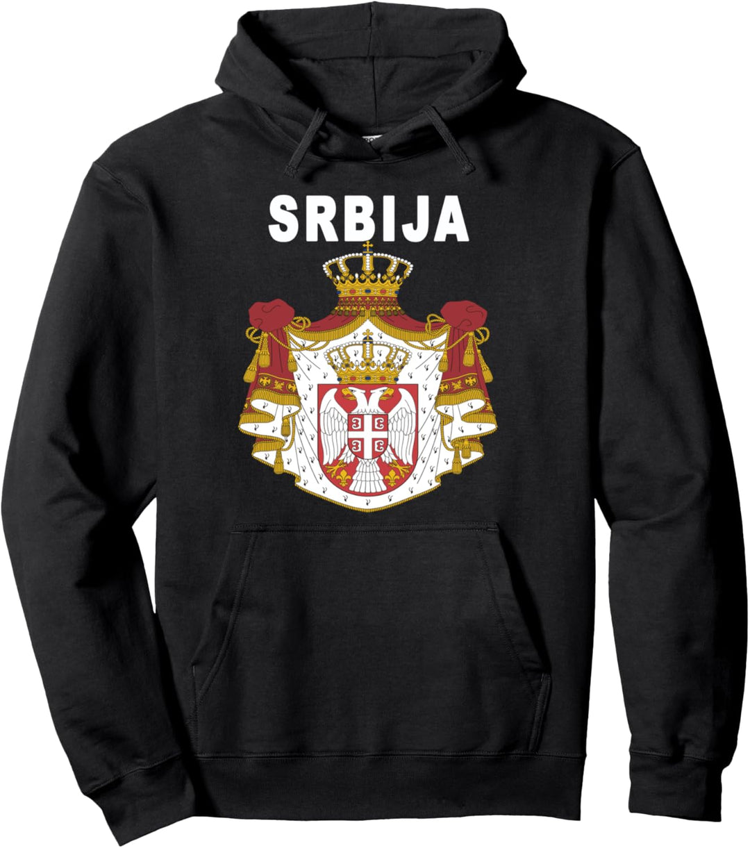 Srbija Serbian Eagle Coat of Arms Design Pullover Hoodie