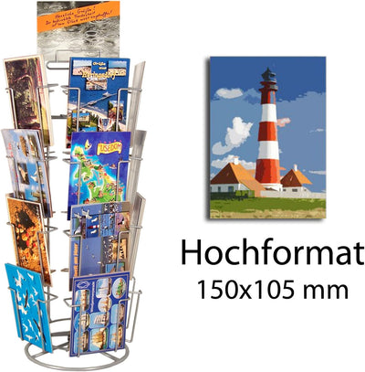 Theken-Kartenständer Postkartenständer für Postkarten 20 Motive drehbar 20 Fächer