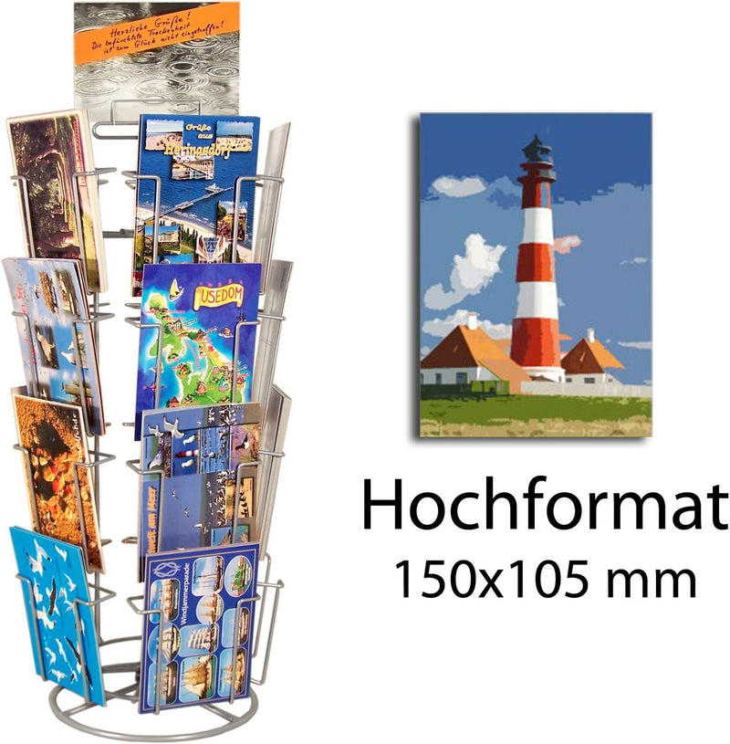 Theken-Kartenständer Postkartenständer für Postkarten 20 Motive drehbar 20 Fächer